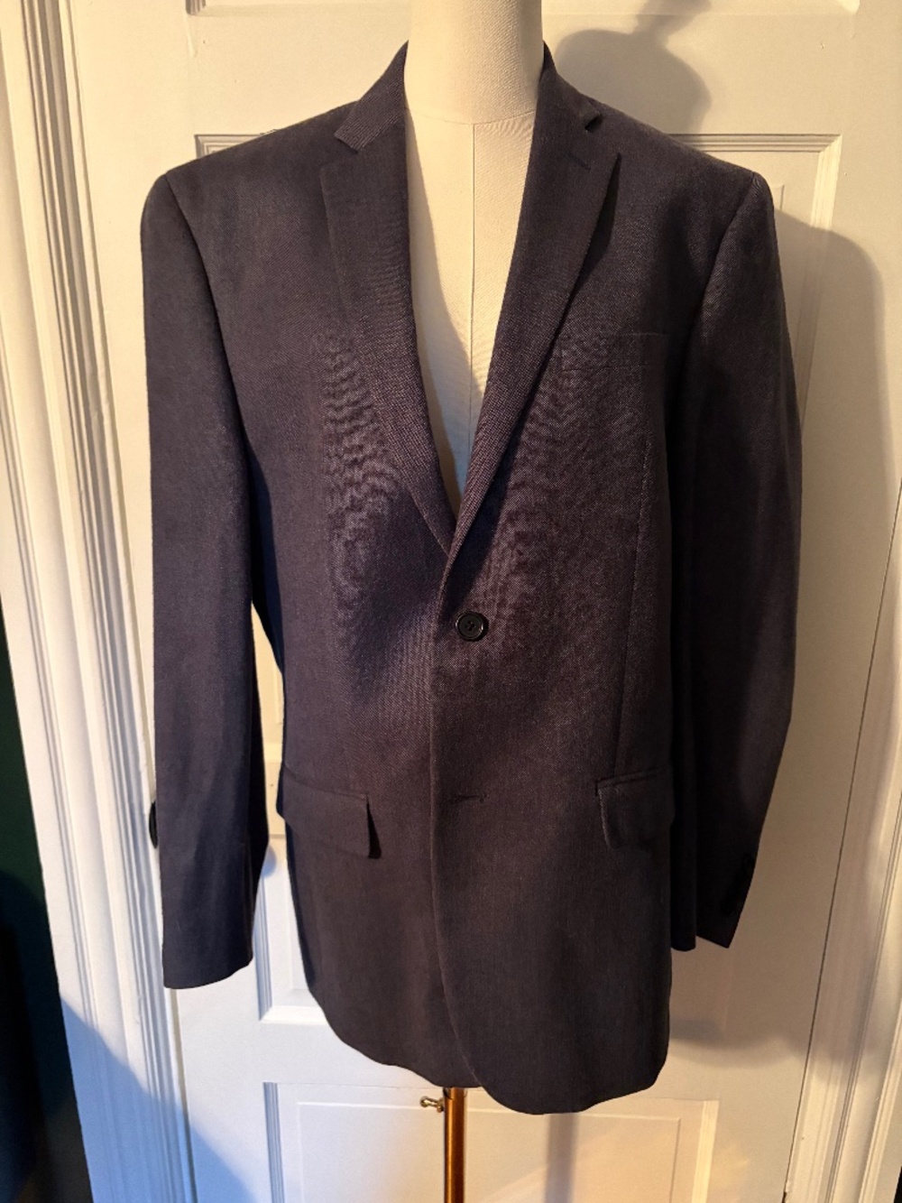 Milton The Store For Men Wool Silk Linen Blazer 40R Sz Large Navy